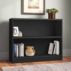 Книжный шкаф Elegant Wood ZARR215, ламинат, черный, 94х29.5х75.5 см
