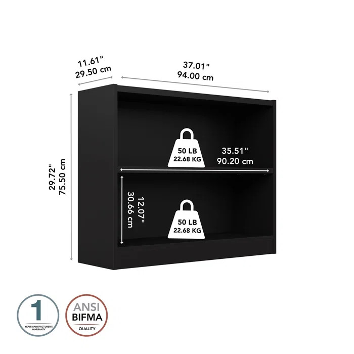 Книжный шкаф Elegant Wood ZARR215, ламинат, черный, 94х29.5х75.5 см Книжный шкаф Elegant Wood ZARR215, ламинат, черный, 94х29.5х75.5 см