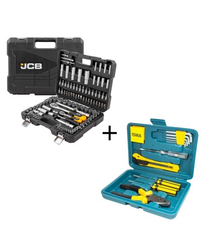 Alət dəsti JCB 41082-5, 108 əd + WMC Tools ISMA-10112, 12 əd