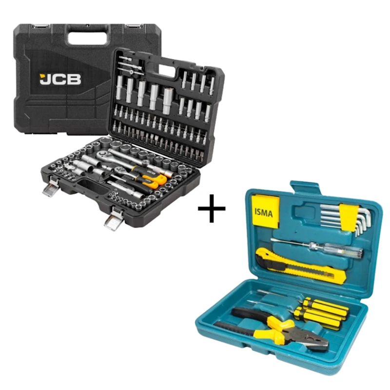 Alət dəsti JCB 41082-5, 108 əd + WMC Tools ISMA-10112, 12 əd Alət dəsti JCB 41082-5, 108 əd + WMC Tools ISMA-10112, 12 əd