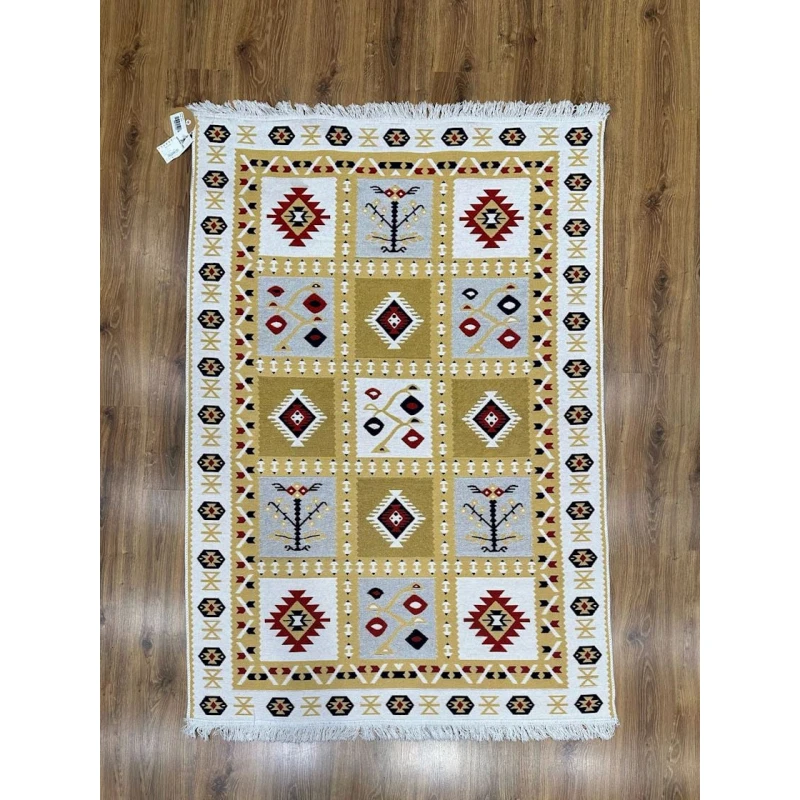 Ковер Natural Halı Arya AR39RED04, 120x180 см, хлопок, белый/желтый Ковер Natural Halı Arya AR39RED04, 120x180 см, хлопок, белый/желтый