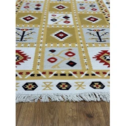 Ковер Natural Halı Arya AR39RED04, 120x180 см, хлопок, белый/желтый