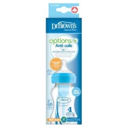 Антиколиковая бутылочка Dr. Brown's Options +, 270 мл, голубая Антиколиковая бутылочка Dr. Brown's Options +, 270 мл, голубая
