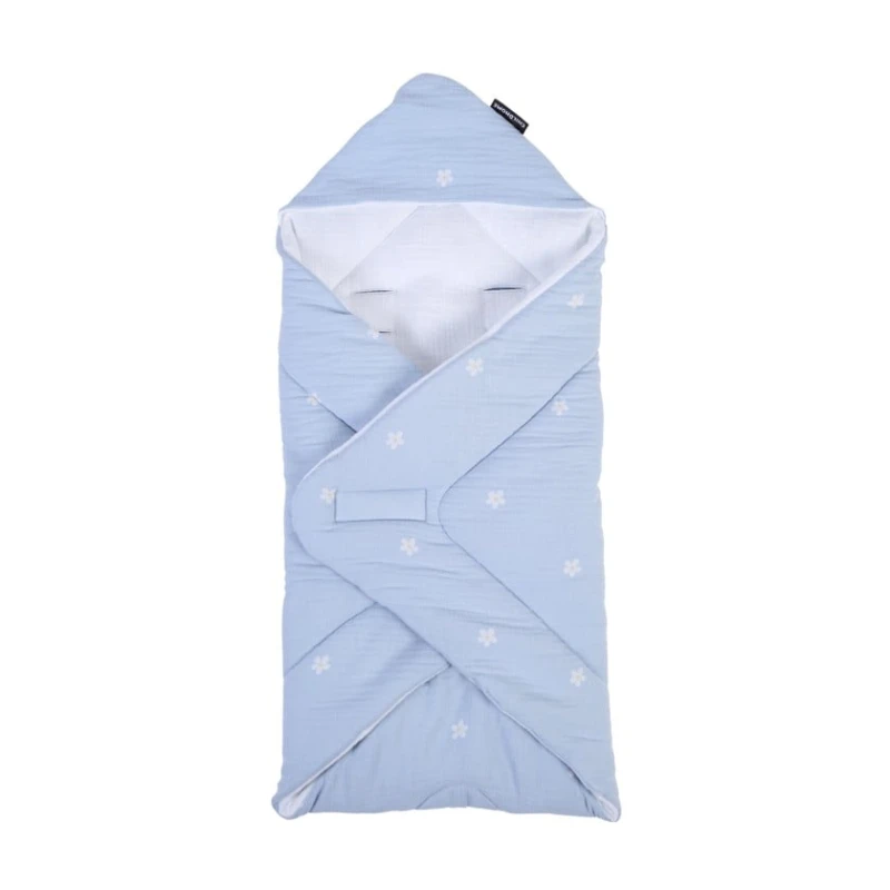 Конверт-одеяло Childhome, голубой, хлопок/полиэстер, 75х75 см Конверт-одеяло Childhome, голубой, хлопок/полиэстер, 75х75 см