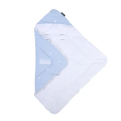 Конверт-одеяло Childhome, голубой, хлопок/полиэстер, 75х75 см Конверт-одеяло Childhome, голубой, хлопок/полиэстер, 75х75 см