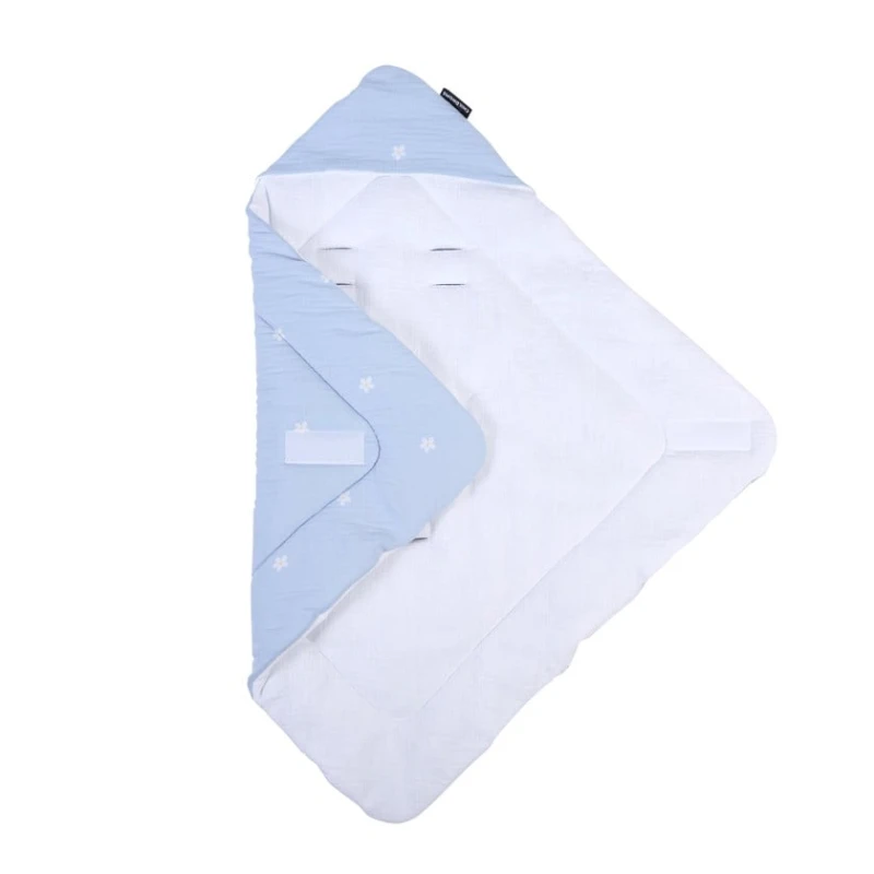Конверт-одеяло Childhome, голубой, хлопок/полиэстер, 75х75 см Конверт-одеяло Childhome, голубой, хлопок/полиэстер, 75х75 см