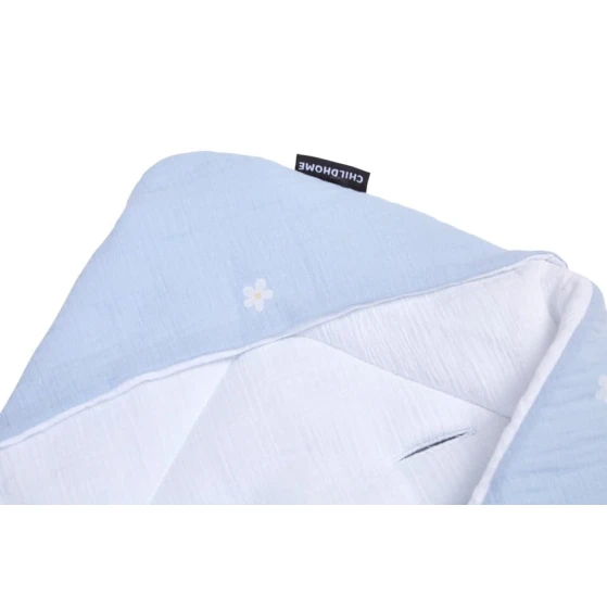 Конверт-одеяло Childhome, голубой, хлопок/полиэстер, 75х75 см Конверт-одеяло Childhome, голубой, хлопок/полиэстер, 75х75 см