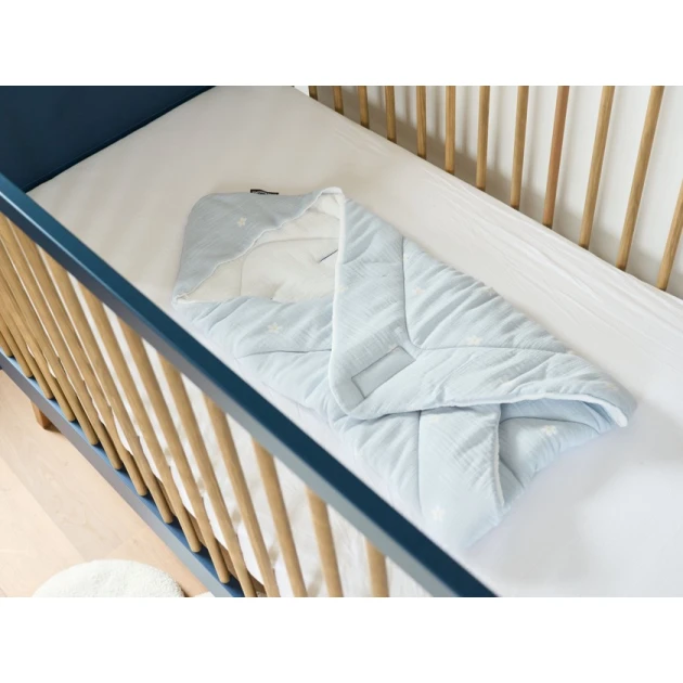 Конверт-одеяло Childhome, голубой, хлопок/полиэстер, 75х75 см Конверт-одеяло Childhome, голубой, хлопок/полиэстер, 75х75 см