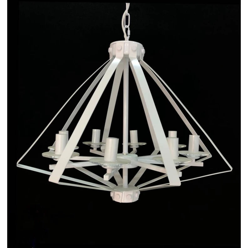 Люстра подвесная 8130-8 WT, 8 шт E14, белый глянцевый, размер 60x70 см - 8130-8 WT Люстра подвесная 8130-8 WT, 8 шт E14, белый глянцевый, размер 60x70 см - 8130-8 WT