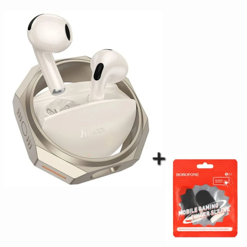 Беспроводные наушники Hoco EW70 Gold + Gamig Finger Sleeve Borofone BG1