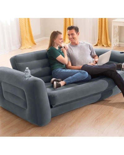 Şişmə divan Intex D662025552, qara, 203x224x66 sm
