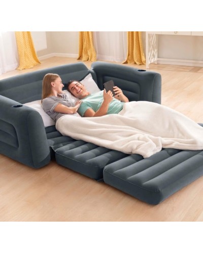 Şişmə divan Intex D662025552, qara, 203x224x66 sm