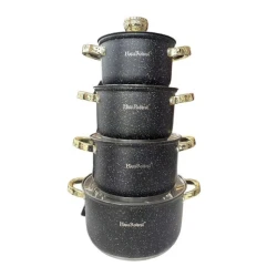 Набор кастрюль Haus Roland 00697, гранитное покрытие, черный, 16/18/20/24 см, 4 предмета