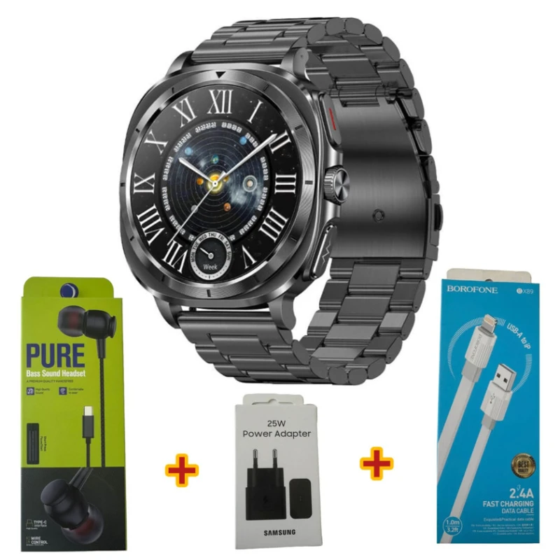 Умные часы Smart Watch et492 Black Steel + Free Gift Умные часы Smart Watch et492 Black Steel + Free Gift
