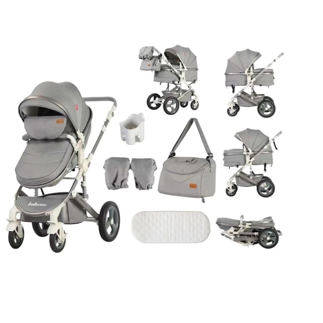 Детская коляска Belecoo 530H, серая