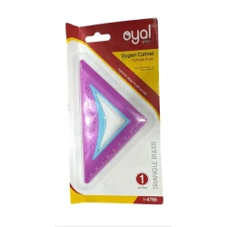 Линейка треугольная Oyal İ-4755, пластик, фиолетовая/голубая, 10 см