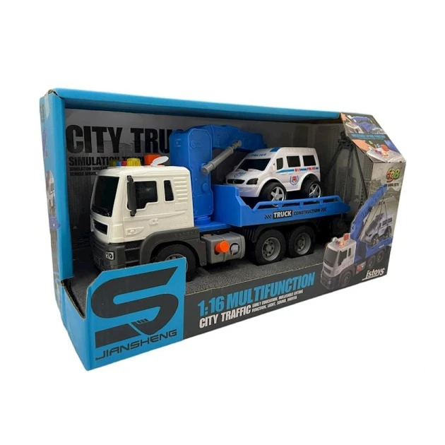 Эвакуатор Istoys JS106A 1:16 Multifunktion, 3+ лет, белый/синий