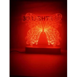 3D-gecə lampası tbq01, 20x14 sm, qırmızı 3D-gecə lampası tbq01, 20x14 sm, qırmızı