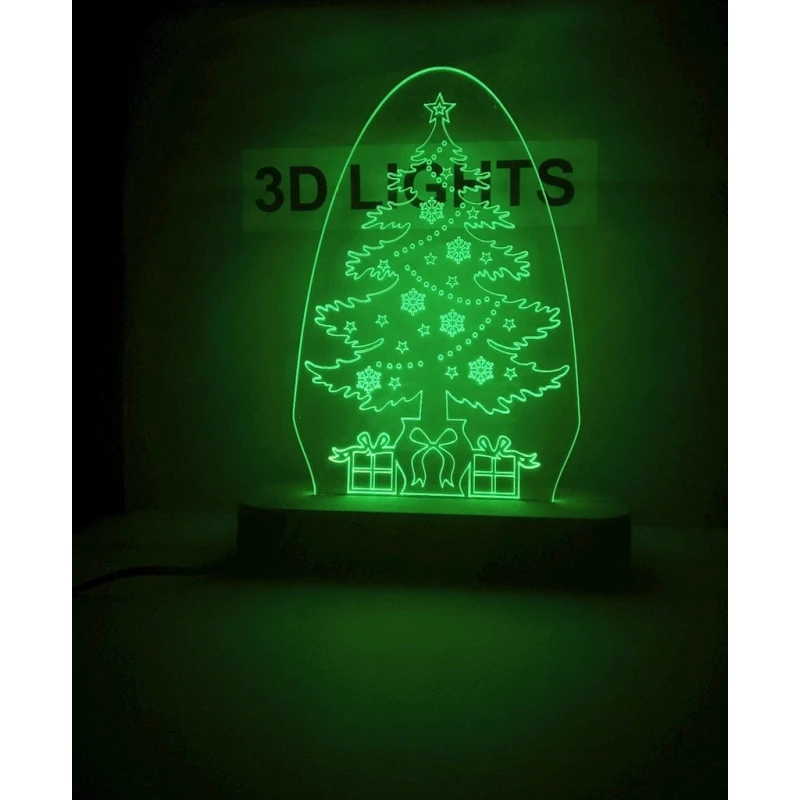 3D-gecə lampası TYY-01, 20x14 sm, yaşıl