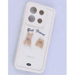 Telefon üçün çexol Tecno spark go 2024, Infinix Smart 8, silikon, bej