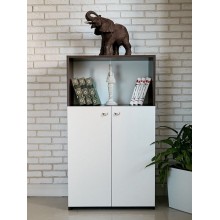Komod Letta, 112x62x34 sm, LDSP, tünd qəhvəyi/ağ