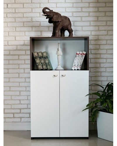 Komod Letta, 112x62x34 sm, LDSP, tünd qəhvəyi/ağ