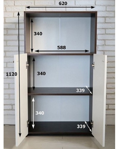 Komod Letta, 112x62x34 sm, LDSP, tünd qəhvəyi/ağ