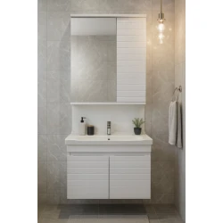 Комплект мебели для ванной комнаты: Модель-155: Размер - 60 см: Цвет Белая краска 155-60 Комплект мебели для ванной комнаты: Модель-155: Размер - 60 см: Цвет Белая краска 155-60