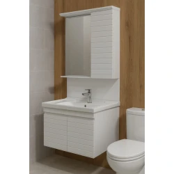 Комплект мебели для ванной комнаты: Модель-155: Размер - 60 см: Цвет Белая краска 155-60 Комплект мебели для ванной комнаты: Модель-155: Размер - 60 см: Цвет Белая краска 155-60