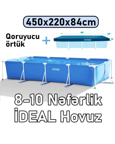 Hovuz Intex Rectangular Frame 7127TX28273C, karkas, həcm 7127 l, mavi, 450x220x84 - 7127TX28273C