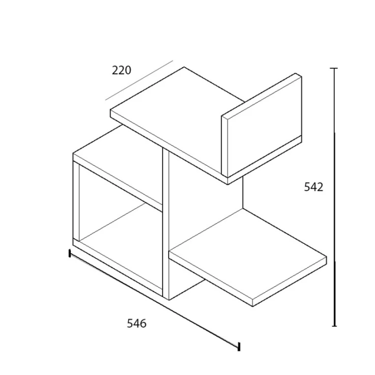 Настенная полка Art Mebel 122, ламинат, 55х55х22 см, antrasit