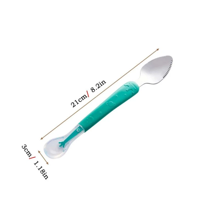 Детская ложка 2Q000001GG, силикон, 22 см, зеленая Детская ложка 2Q000001GG, силикон, 22 см, зеленая