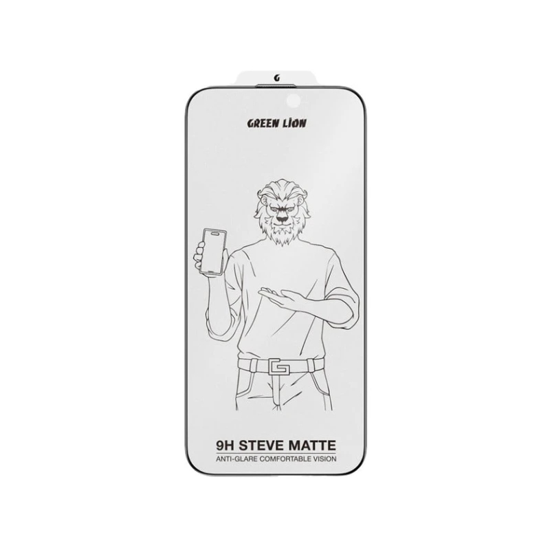 Qoruyucu şüşə Green Lion 9H Steve Matte Glass Apple iPhone 16 Pro üçün (GN9HSMT16PCL)