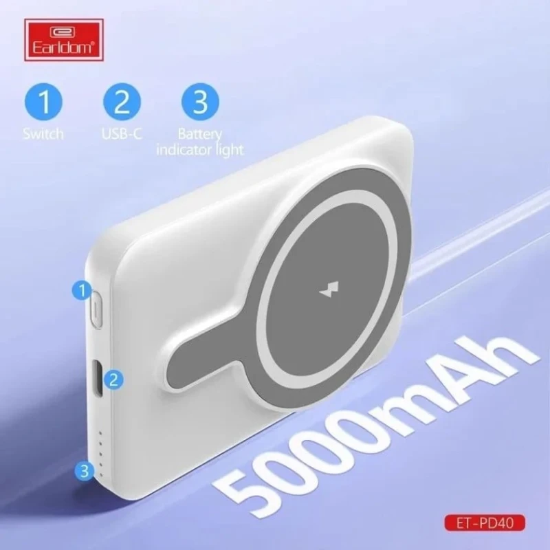Внешний аккумулятор Earldom PD40 5000mAh White