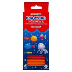 Набор пластики Цветик, для лепки, с блестками, 6 цветов, 120г