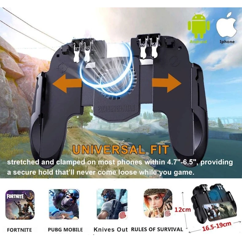Геймпад-триггер Mobile Game Controller with Cooling Fan Геймпад-триггер Mobile Game Controller with Cooling Fan