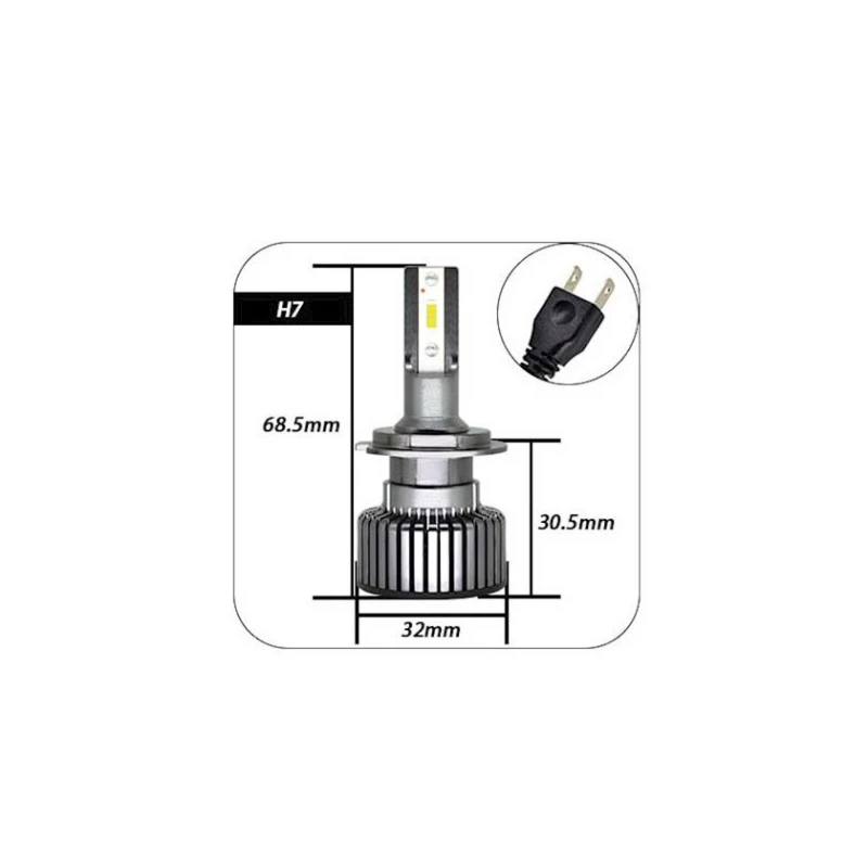 İşıqdiodlu lampa Mini F32 H7, 12V, 50 W, 6000 K İşıqdiodlu lampa Mini F32 H7, 12V, 50 W, 6000 K