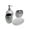 Набор аксессуаров для ванной 20259023, керамика, серый