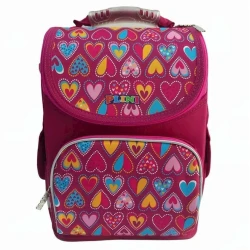 Məktəbli bel çantası PLINI Hearts, iki bölmə ilə