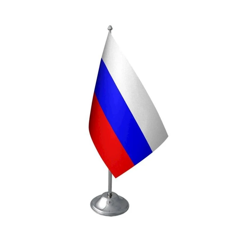 Rusiya masaüstü bayraq 0037, 30 sm, xrom