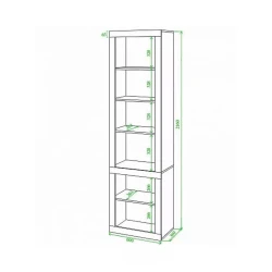 Stellaj 3563_L-M 2StellajSvSonWh, 60x38x216 sm, LDSP, qəhvəyi