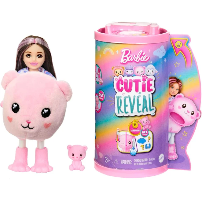Кукла-сюрприз Mattel Barbie Cutie Reveal Chelsea Teddy Bear HKR19, 3+ лет Кукла-сюрприз Mattel Barbie Cutie Reveal Chelsea Teddy Bear HKR19, 3+ лет