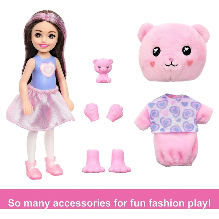 Кукла-сюрприз Mattel Barbie Cutie Reveal Chelsea Teddy Bear HKR19, 3+ лет Кукла-сюрприз Mattel Barbie Cutie Reveal Chelsea Teddy Bear HKR19, 3+ лет