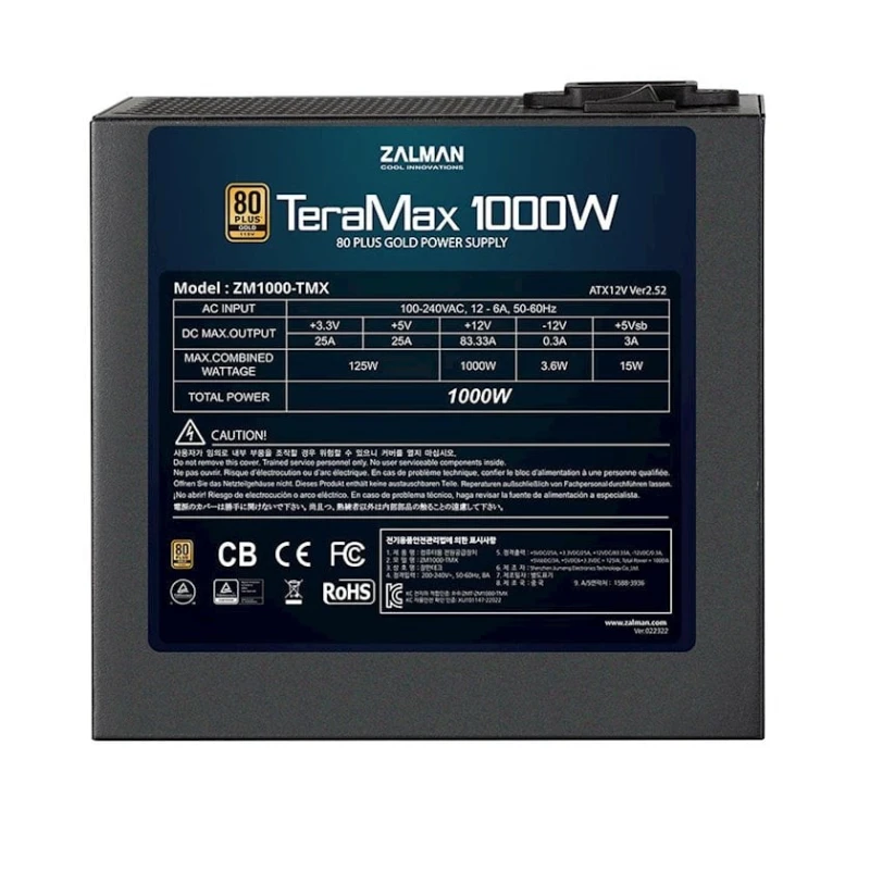 Блок питания Zalman Teramax 1000W Блок питания Zalman Teramax 1000W