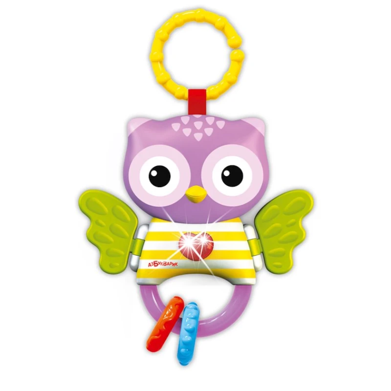 Игрушка-подвеска Азбукварик Музыкальная Совушка, 3+ месяца, пластик, разноцветный