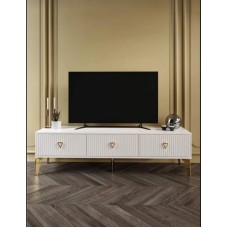 TV üçün tumba 035, LDSP, fil dişi/qızılı, 180x55x33 sm