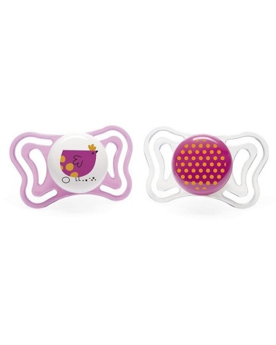 Əmziklər dəsti Chicco Physio Light, 16-36 ay, silikon, 2 əd, çəhrayı