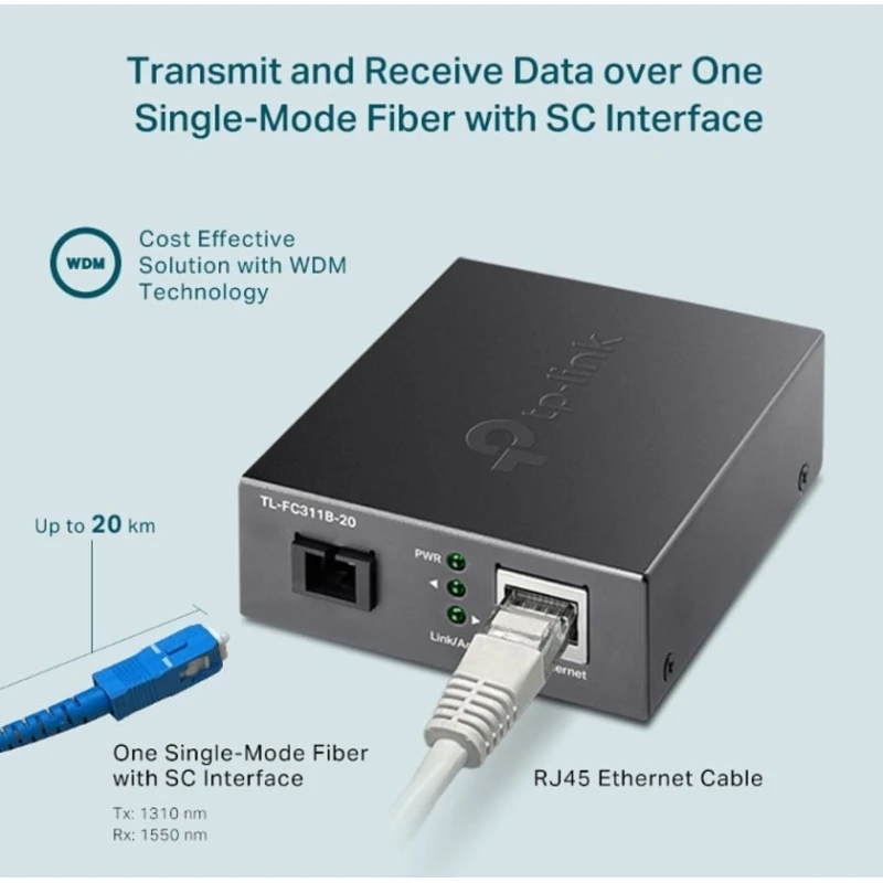 Mediakonverter TP-Link FC311B-20, qara Mediakonverter TP-Link FC311B-20, qara