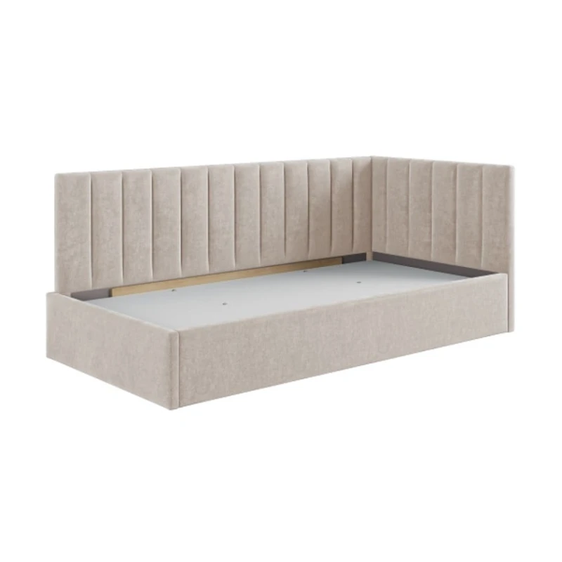 Односпальная кровать Art_tek_yataq (120) 18, ламинат/текстиль, серая, 200x85x120 см