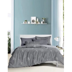 Комплект постельного белья MiraNova SF-755, пододеяльник 200x220 см, простыня 250x250 см, наволочка 50x70 см, двуспальный, хлопок, серый